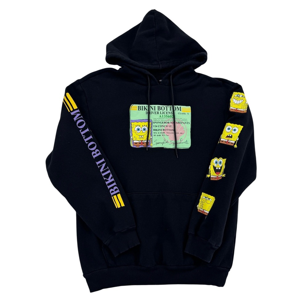 Nickelodeon Spongebob Squarepants Hoodie Mens L Black Bikini Bottom Excellent